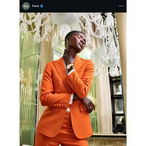 Frere Women’s Classic Suit Blazer And Pants Orange Size:see Photo